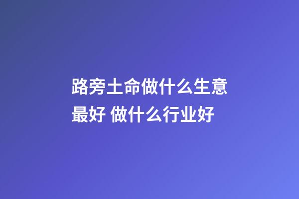 路旁土命做什么生意最好 做什么行业好